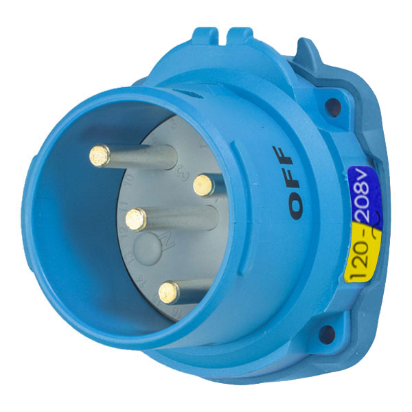 63-68166 - DSN60 INLET POLY BLUE SIZE 3 TYPE 4X IP 69 2P+N+G 60A 120/208 VAC 60 Hz NO AUX
